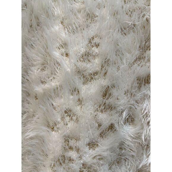 RAGA Cassidy LEOPARD Cardigan ANTHROPOLOGIE White Gold Eyelash Open Sweater - Picture 6 of 9